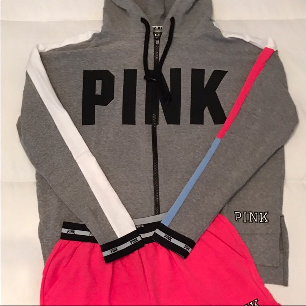 PINK VS Full Zip HTF Grey, Red, Blue BRAND NEW Set